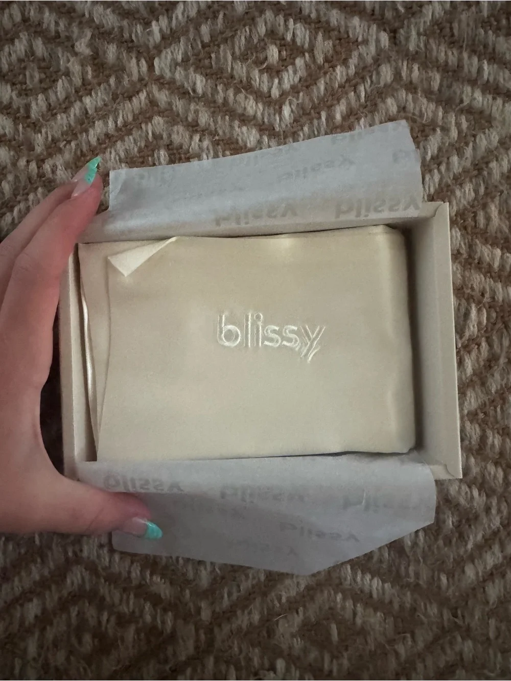Bliss King Pillow Box in Light Gray and Silver